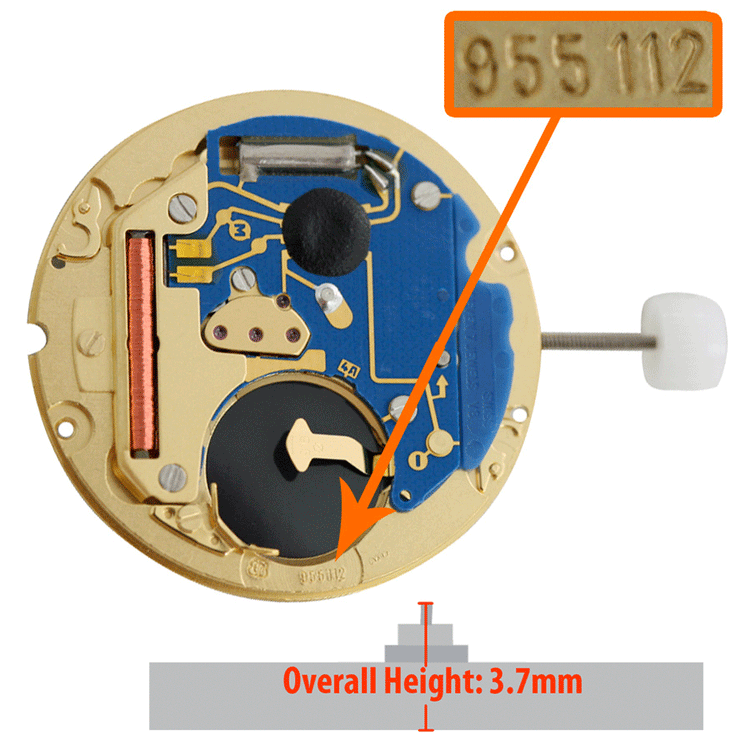 ETA 955.112 LCP Quartz Movement, Date at 3