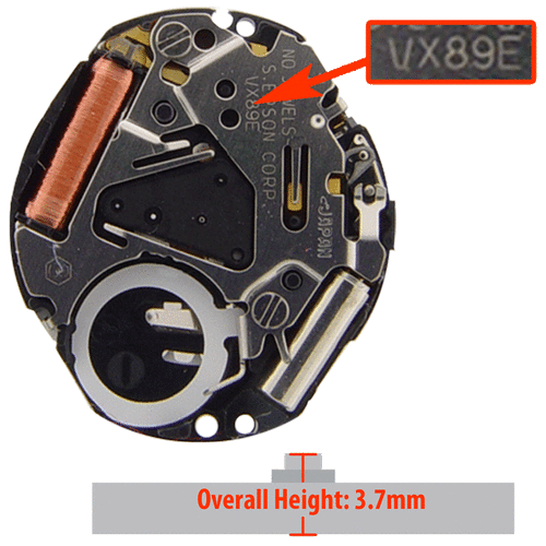 Hattori VX89 Quartz Movement, Date at 6