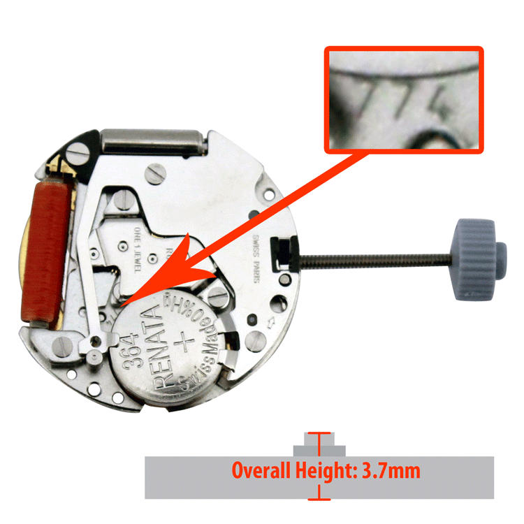 Harley 774 Quartz Movement, Date at 6