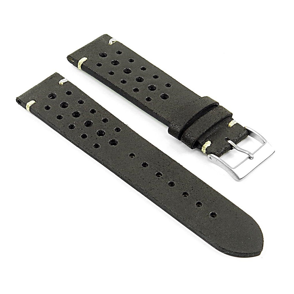 DASSARI Speedster Perforated Vintage Leather Rally Strap