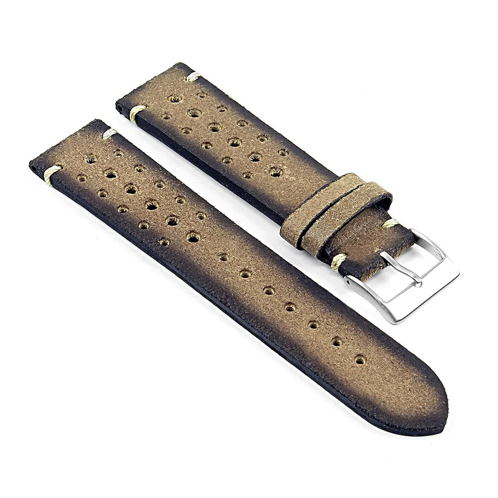 DASSARI Speedster Perforated Vintage Leather Rally Strap