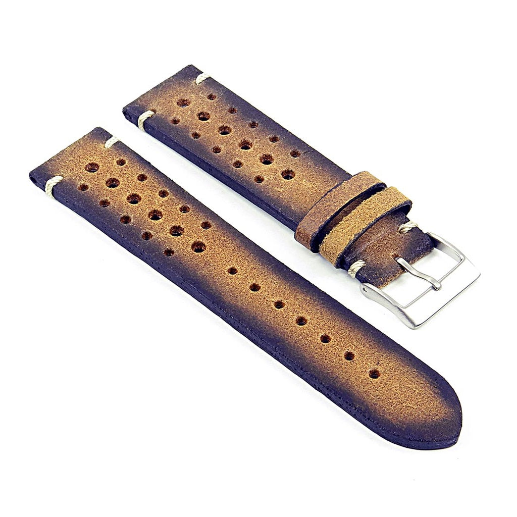 DASSARI Speedster Perforated Vintage Leather Rally Strap