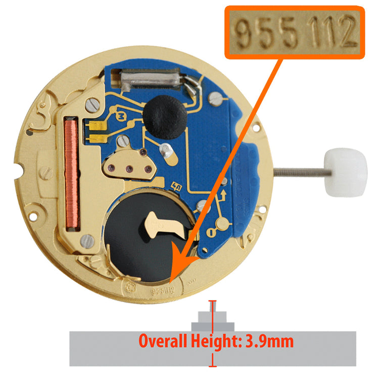 ETA 555.111 Quartz Movement, Date at 3