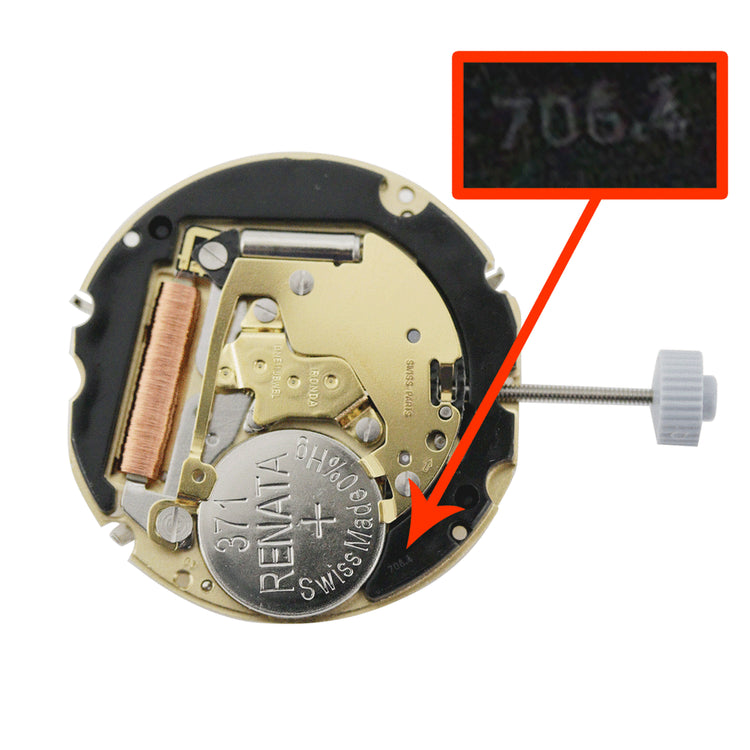 Harley 706.4 Quartz Chronograph Movement, Date at 3