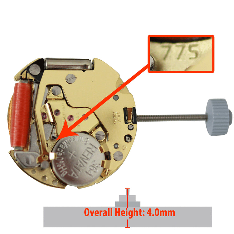 Harley 775 HCP Quartz Movement, Date at 3