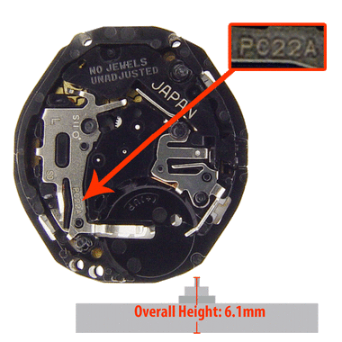 Hattori PC22 Quartz Movement, Date at 6