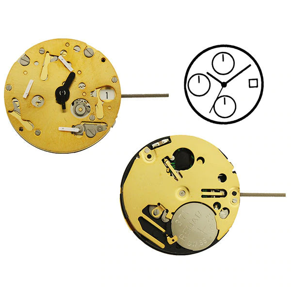 ISA 9232/1920 Quartz Movement, Date at 3