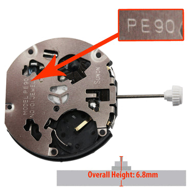 Chinese DG PE90-02 Quartz Chronograph Movement, Date at 3