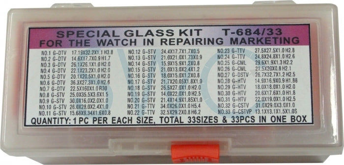 T684/33 SPECIAL SQUARE RAW DOMED/S/DOMED GLASS KIT