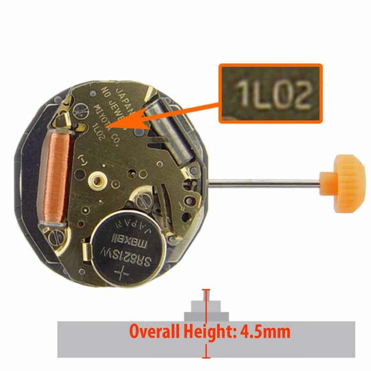 Miyota 1L02 Quartz Movement, Date at 6