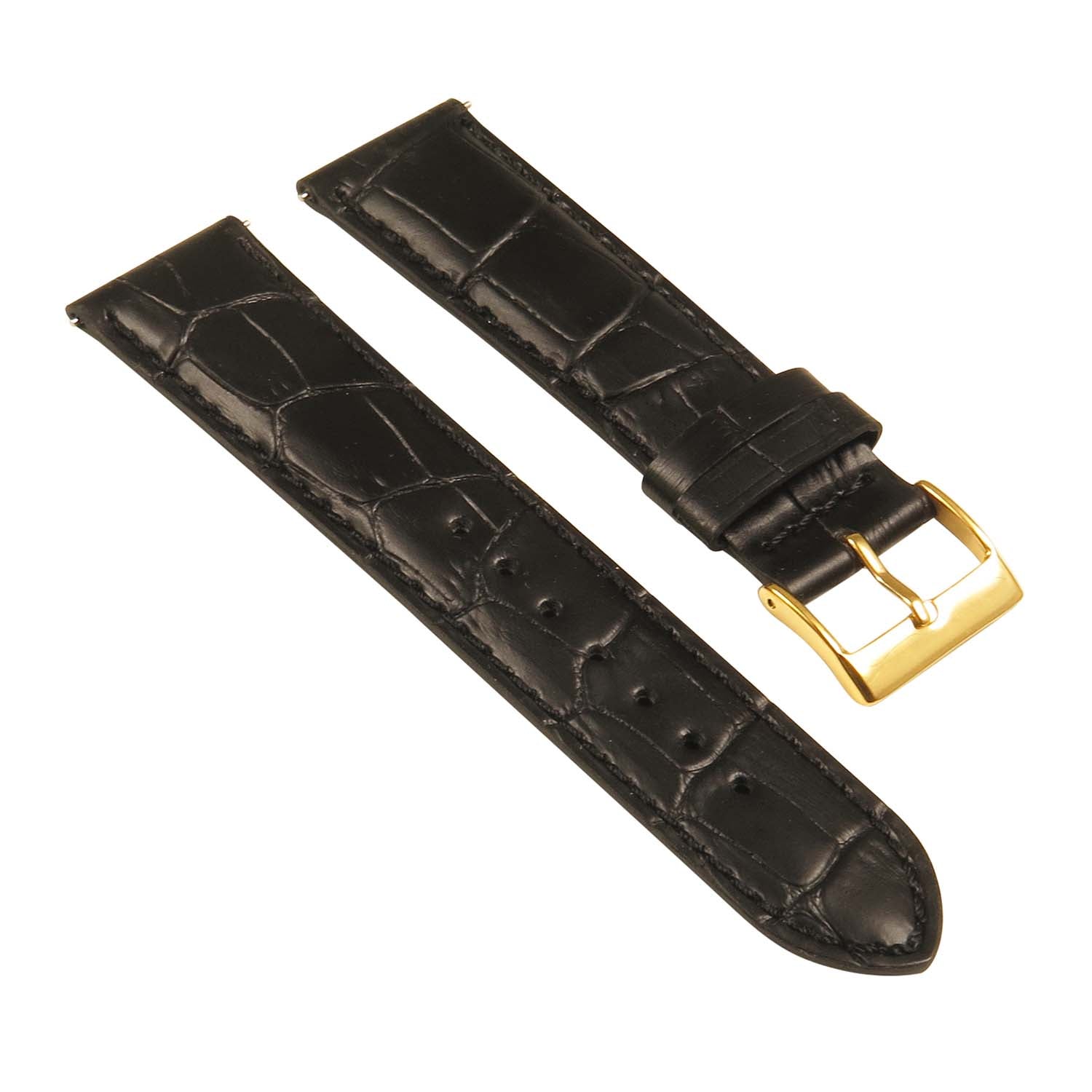 Men's Crocodile Embossed Strap - Quick Change Black